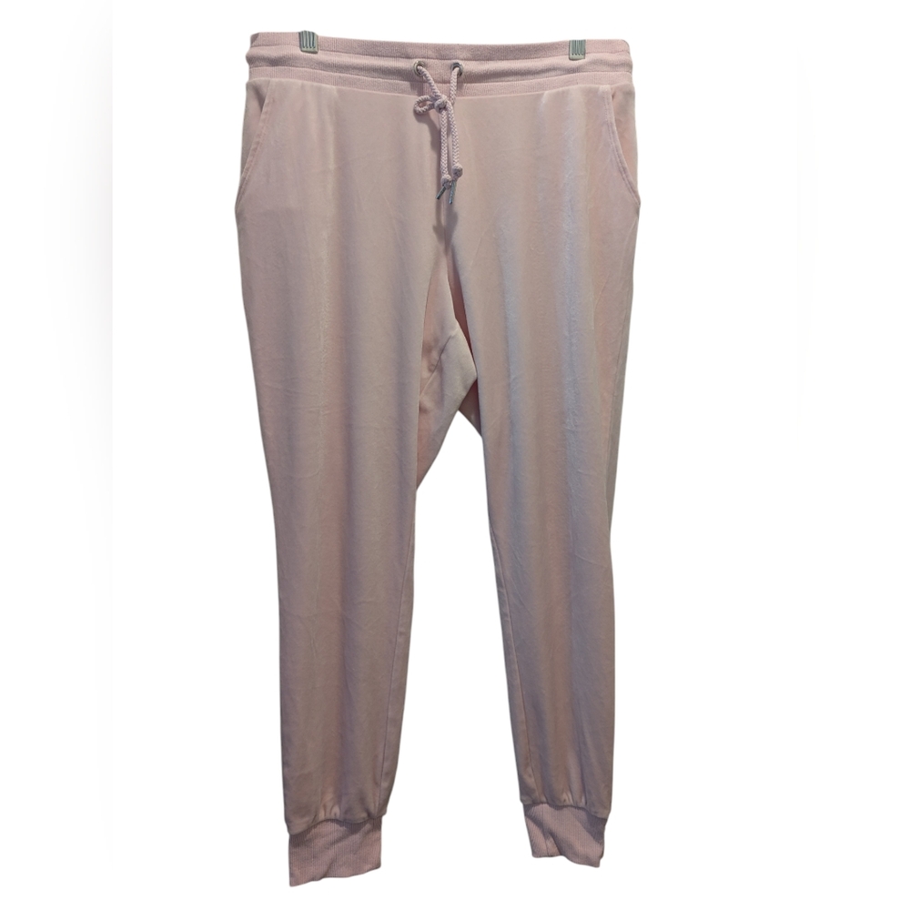 GARAGE baby soft pink velour jogger sweatpants size Large NWOT